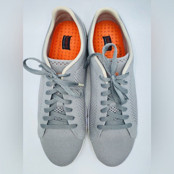 SWIMS Men’s Breeze Tennis Knit Sneakers Size 9.5 Gray/White Style 21285‑573 EUC